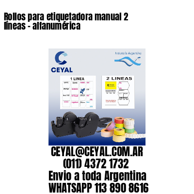 Rollos para etiquetadora manual 2 líneas - alfanumérica 