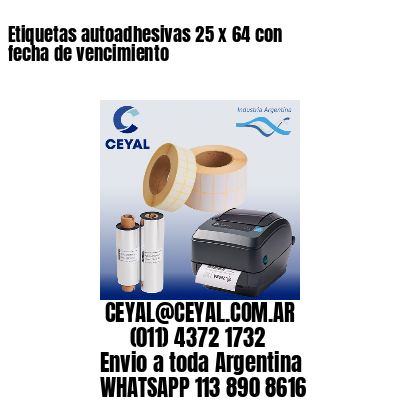 Etiquetas autoadhesivas 25 x 64 con fecha de vencimiento