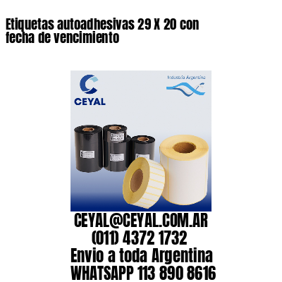 Etiquetas autoadhesivas 29 X 20 con fecha de vencimiento