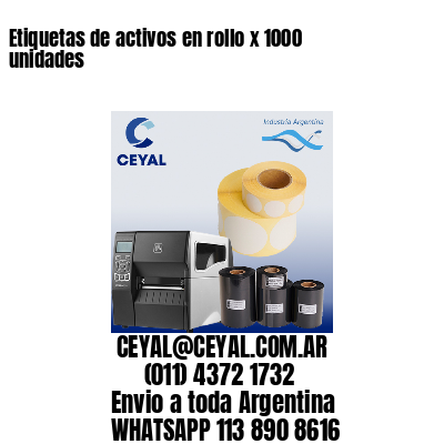 Etiquetas de activos en rollo x 1000 unidades