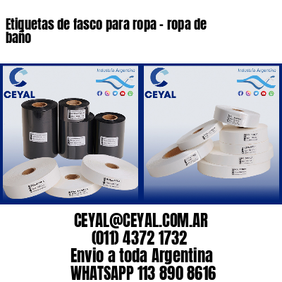 Etiquetas de fasco para ropa - ropa de baño