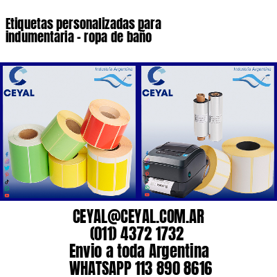 Etiquetas personalizadas para indumentaria - ropa de baño