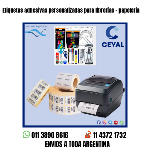 Etiquetas adhesivas personalizadas para librerías - papelería