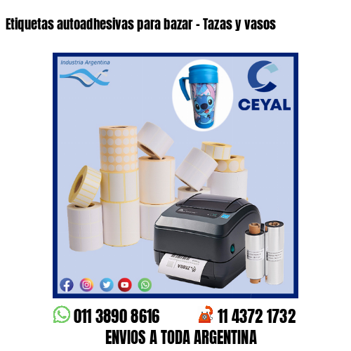 Etiquetas autoadhesivas para bazar – Tazas y vasos