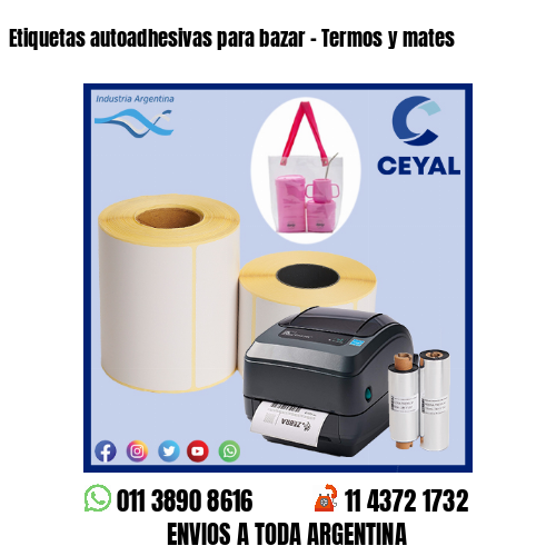 Etiquetas autoadhesivas para bazar – Termos y mates