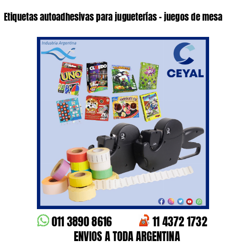 Etiquetas autoadhesivas para jugueterías - juegos de mesa