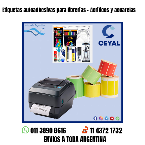 Etiquetas autoadhesivas para librerías – Acrílicos y acuarelas