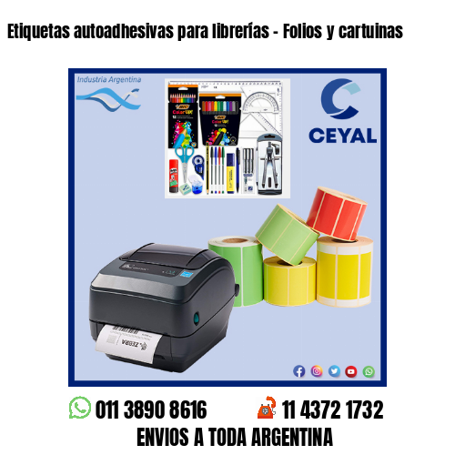 Etiquetas autoadhesivas para librerías - Folios y cartuinas