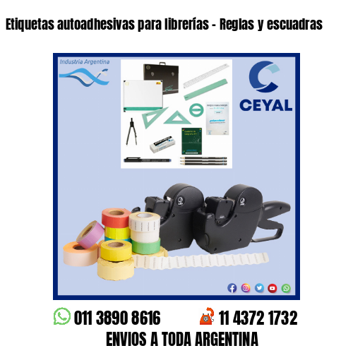 Etiquetas autoadhesivas para librerías - Reglas y escuadras