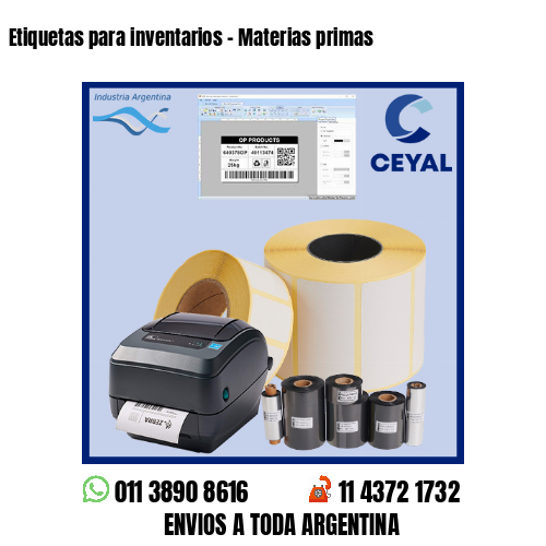 Etiquetas para inventarios - Materias primas