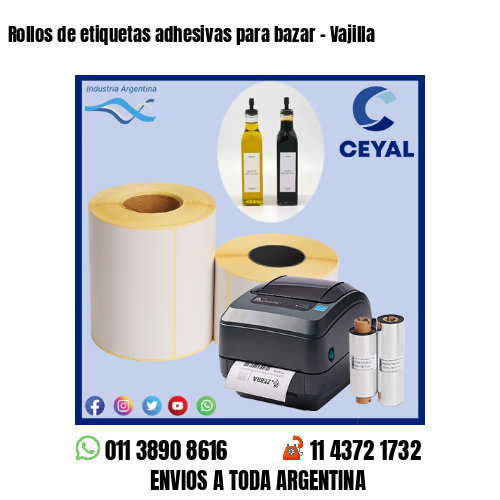 Rollos de etiquetas adhesivas para bazar - Vajilla