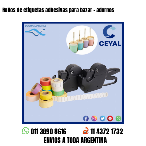 Rollos de etiquetas adhesivas para bazar – adornos