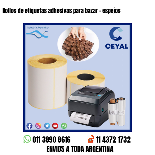 Rollos de etiquetas adhesivas para bazar - espejos