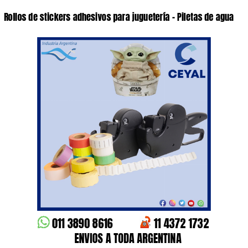 Rollos de stickers adhesivos para juguetería - Piletas de agua