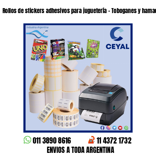 Rollos de stickers adhesivos para juguetería – Toboganes y hamacas