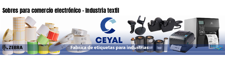 Sobres para comercio electrónico - Industria textil