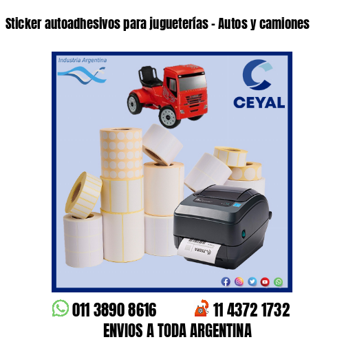 Sticker autoadhesivos para jugueterías - Autos y camiones