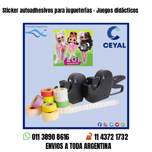 Sticker autoadhesivos para jugueterías – Juegos didácticos