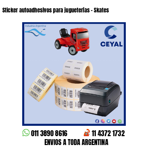 Sticker autoadhesivos para jugueterías - Skates