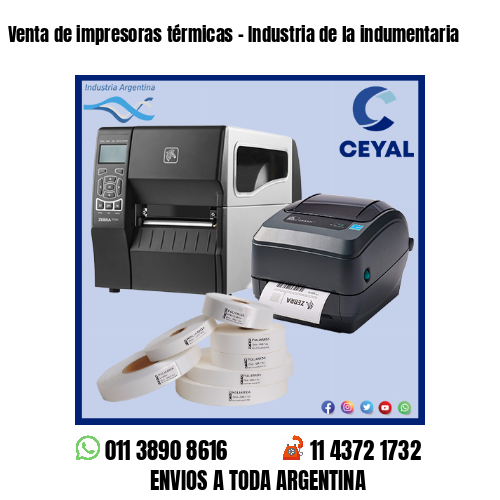 Venta de impresoras térmicas - Industria de la indumentaria