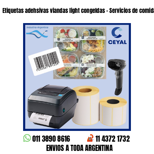 Etiquetas adehsivas viandas light congeldas – Servicios de comida light