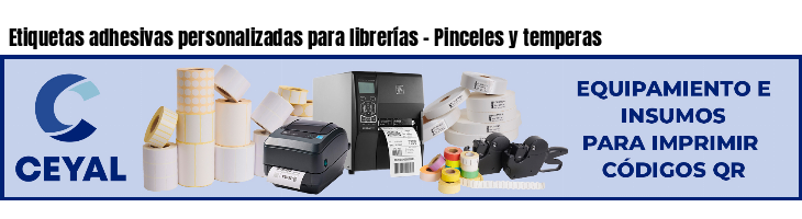 Etiquetas adhesivas personalizadas para librerías - Pinceles y temperas