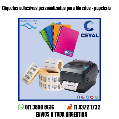 Etiquetas adhesivas personalizadas para librerías - papelería