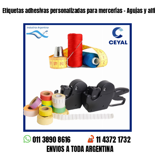 Etiquetas adhesivas personalizadas para mercerías - Agujas y alfileres