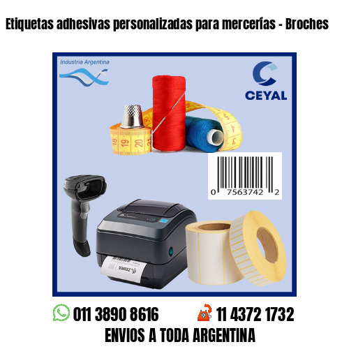 Etiquetas adhesivas personalizadas para mercerías - Broches