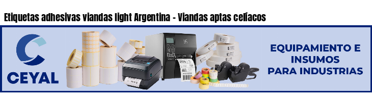 Etiquetas adhesivas viandas light Argentina - Viandas aptas celíacos 