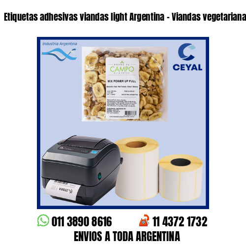 Etiquetas adhesivas viandas light Argentina – Viandas vegetarianas