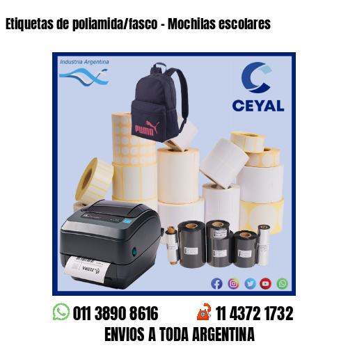 Etiquetas de poliamida/fasco – Mochilas escolares