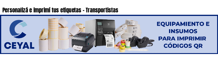 Personalizá e imprimí tus etiquetas - Transportistas