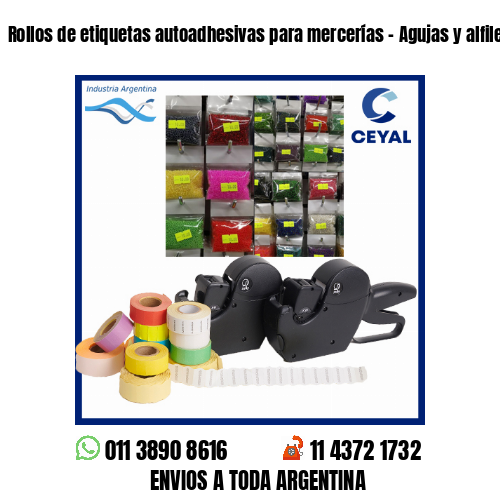 Rollos de etiquetas autoadhesivas para mercerías – Agujas y alfileres