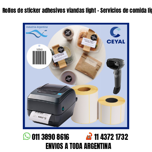 Rollos de sticker adhesivos viandas light – Servicios de comida light