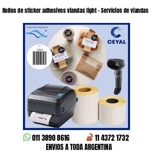 Rollos de sticker adhesivos viandas light – Servicios de viandas