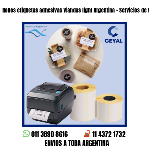 Rollos etiquetas adhesivas viandas light Argentina - Servicios de viandas 