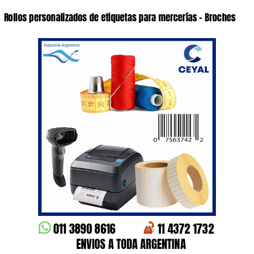 Rollos personalizados de etiquetas para mercerías – Broches