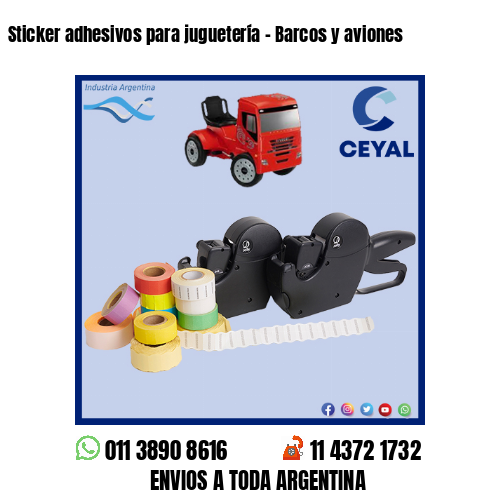 Sticker adhesivos para juguetería - Barcos y aviones