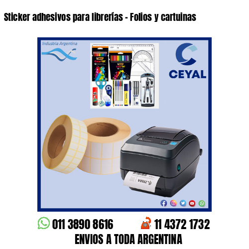 Sticker adhesivos para librerías - Folios y cartuinas