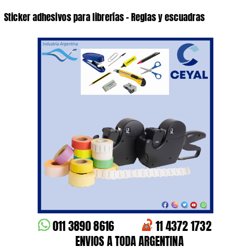 Sticker adhesivos para librerías - Reglas y escuadras