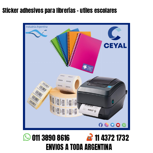 Sticker adhesivos para librerías - utiles escolares