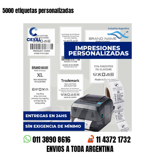 5000 etiquetas personalizadas