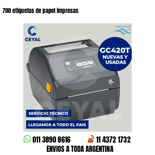 700 etiquetas de papel impresas