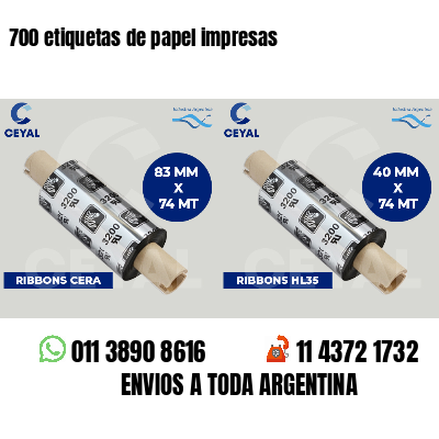 700 etiquetas de papel impresas