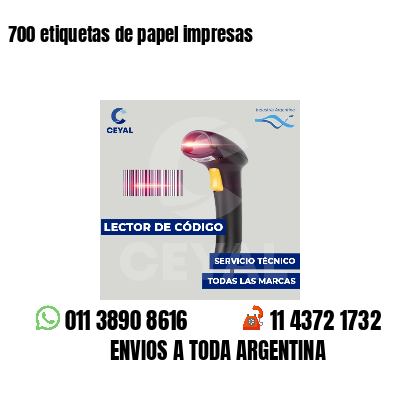 700 etiquetas de papel impresas