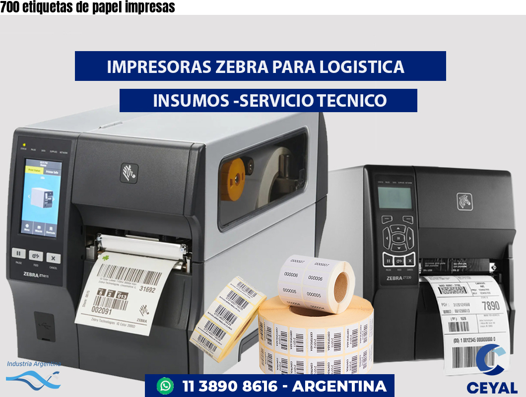 700 etiquetas de papel impresas