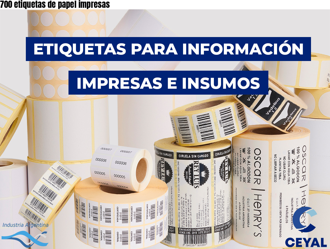 700 etiquetas de papel impresas