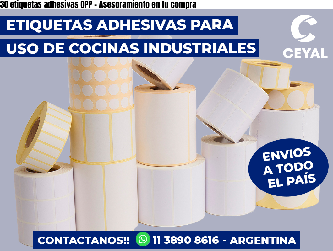 30 etiquetas adhesivas OPP - Asesoramiento en tu compra