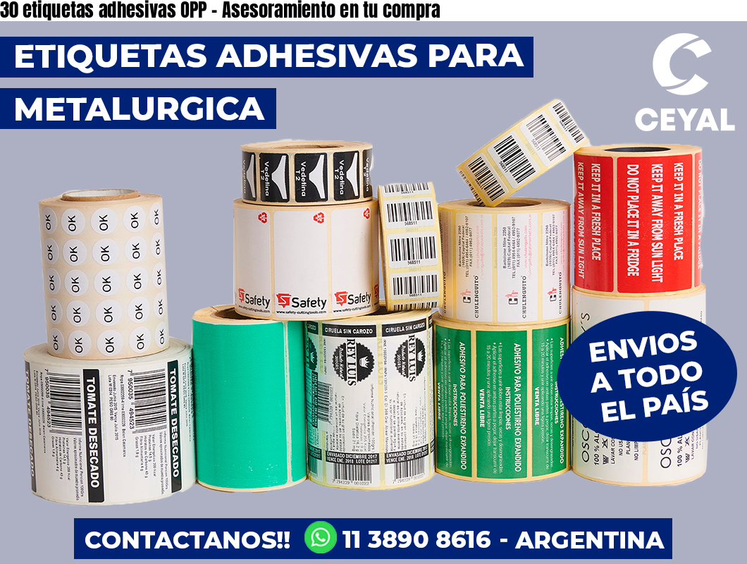 30 etiquetas adhesivas OPP – Asesoramiento en tu compra